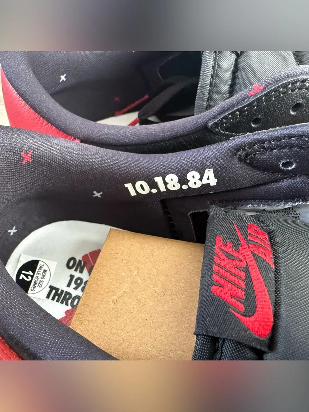 2026 Air Jordan 1 Retro Low OG Banned IW6276-001 Black Varsity Red White Sz 12
